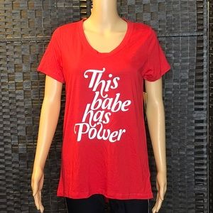 XERSION THIS BABY RED & WHITE LOOSE FIT TEE SIZE S